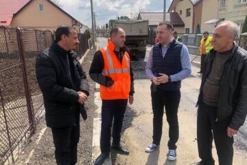 Viceprimarul Lucian Harșovschi la lucrările de pe strada Biruinței, care se reabilitează în totalitate