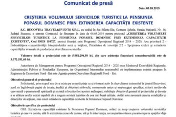 CREȘTEREA VOLUMULUI SERVICIILOR TURISTICE LA PENSIUNEA POPASUL DOMNESC PRIN EXTINDEREA CAPACITĂȚII EXISTENTE