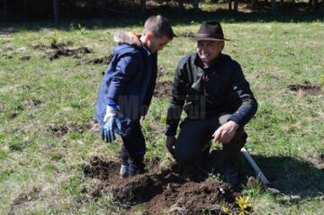 Copilașii din două școli sucevene, la plantare de arbori alături de personalul OS Cârlibaba