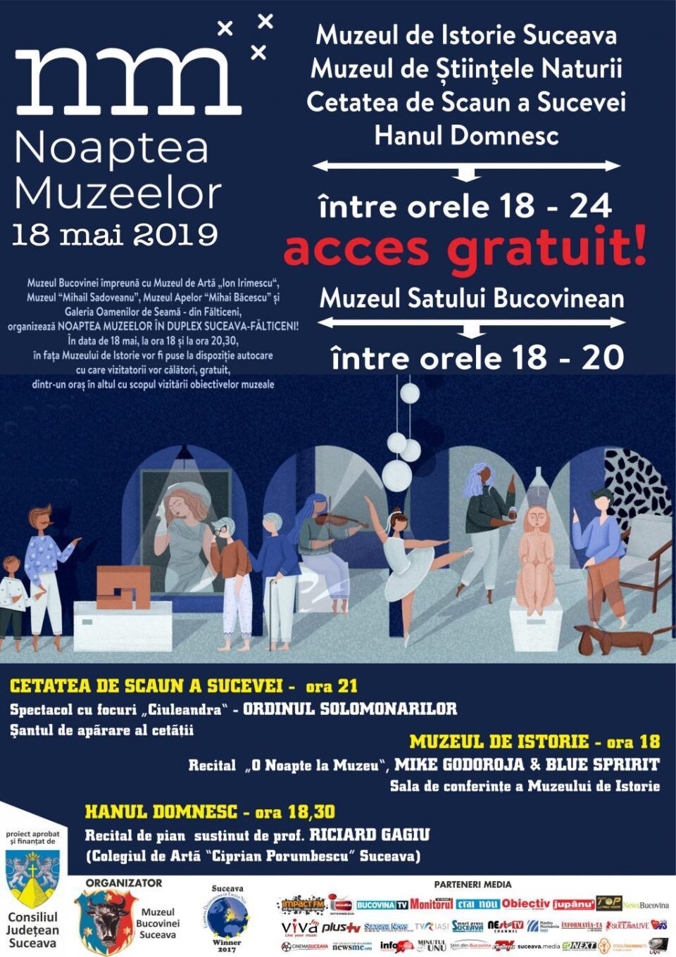 Programul manifestării Noaptea Muzeelor, duplex Suceava – Fălticeni