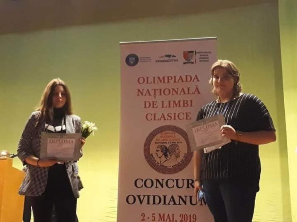 Două mențiuni pentru Colegiul „Mihai Eminescu”, la Olimpiada de Limbi clasice (latina și greaca veche)