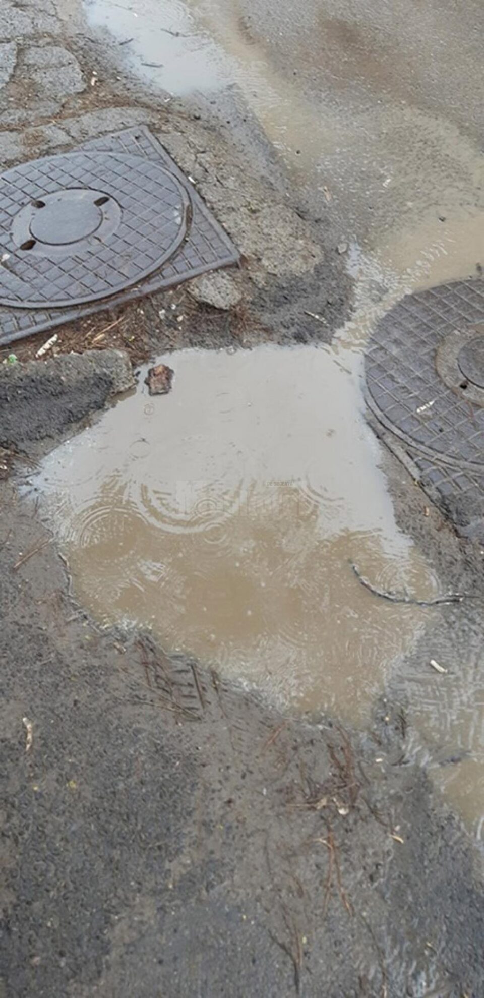 Trotuarul de pe strada Prieteniei, afectat de greutatea mașinilor