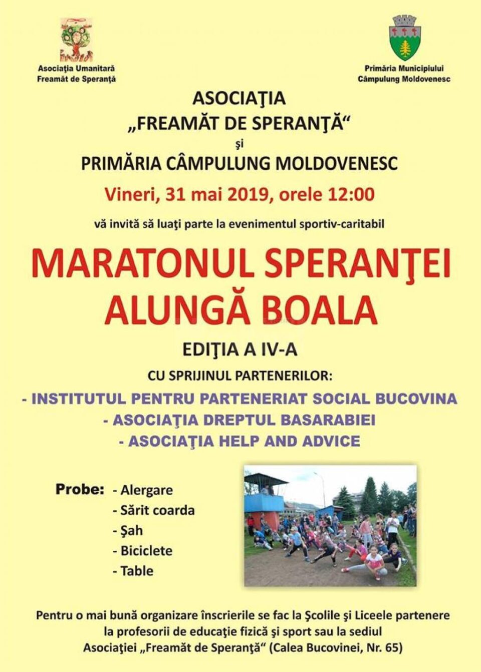 ,,Maratonul speranței - alungă boala", la Câmpulung Moldovenesc ,,Maratonul speranței - alungă boala", la Câmpulung Moldovenesc