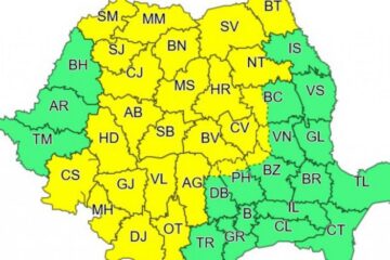 Cod galben de furtuni în Suceava și alte 26 de județe, până marți dimineață