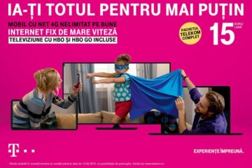 Pachetul Telekom Complet: mobil cu Net Nelimitat 4G, Internet fix de mare viteză și televiziune, cu HBO și HBO GO incluse până la finalul anului, la doar 15 euro / lună.