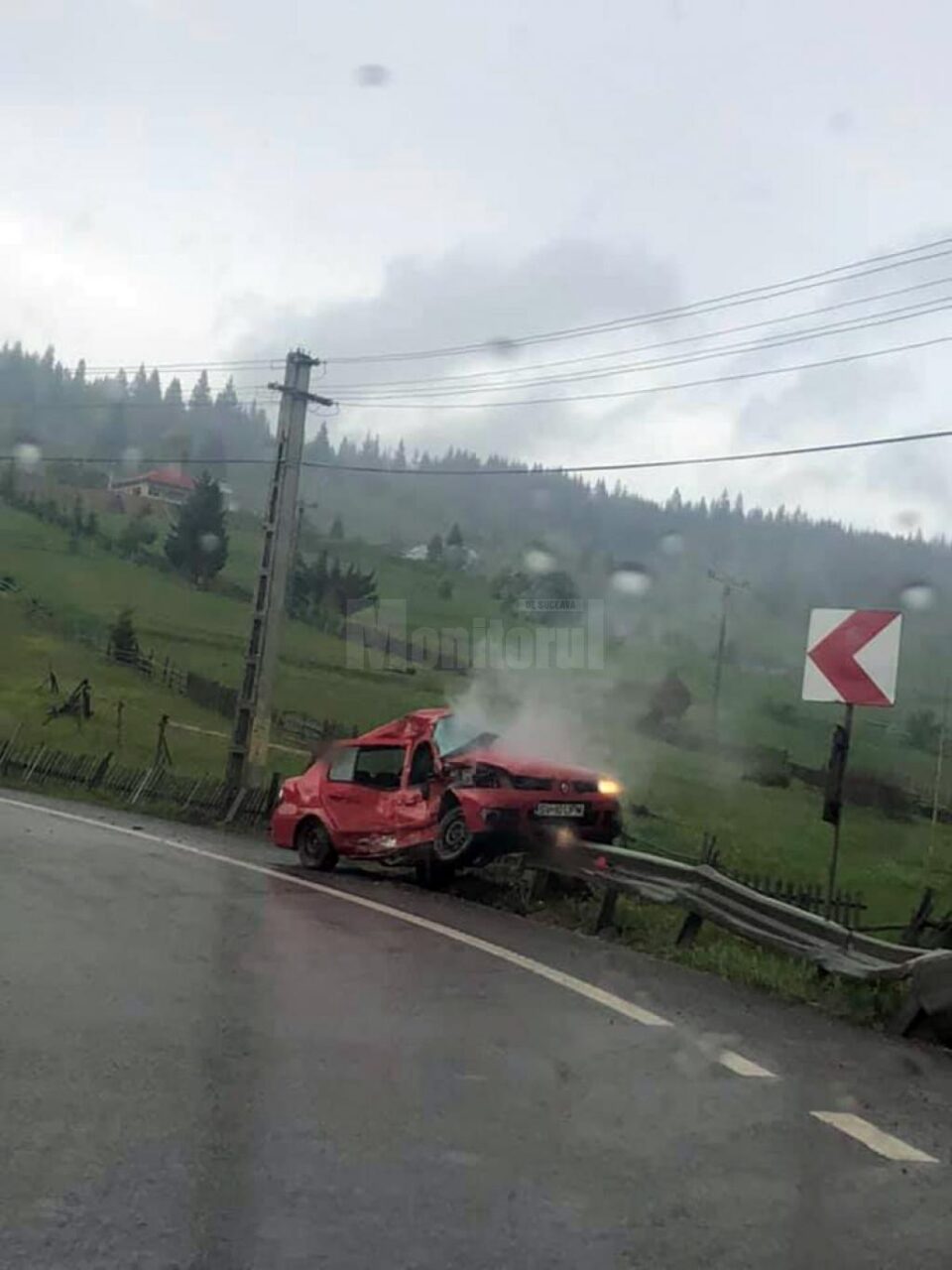 Accidentul a avut loc miercuri după-amiază, în jurul orei 17.30, în zona serpentinelor de pe Mestecăniș