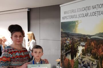 Elevul Florin Corbuleac și prof. Lenuța Violeta Leuștean