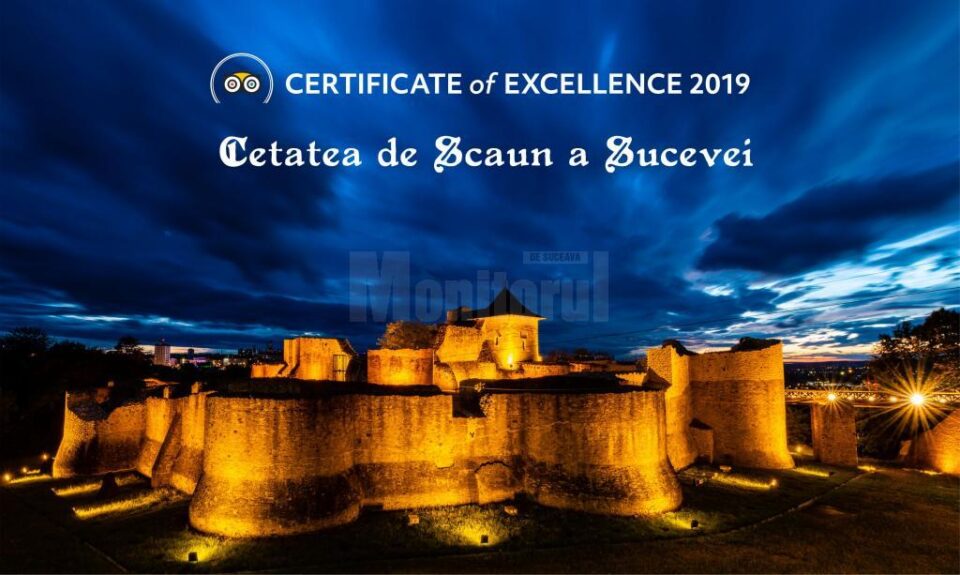 Certificat de excelență, pentru al doilea an consecutiv, acordat Cetății de Scaun a Sucevei de către TRIPADVISOR Certificat de excelență, pentru al doilea an consecutiv, acordat Cetății de Scaun a Sucevei de către TRIPADVISOR