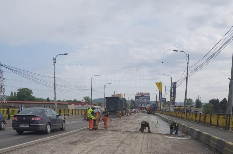 Lucrările de pe podul de la Bazar ar putea fi întrerupte și reluate după Zilele Sucevei