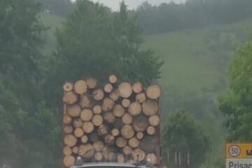 Mașina Gărzii Forestiere, aflată în control, pozata si data ca exemplu de activitate infractionala