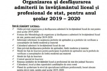 Broșura de admitere la liceu a fost publicată pe site-ul IȘJ Suceava