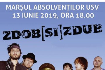 Concert cu Zdob și Zdub în centrul Sucevei, după marșul și festivitatea absolvenților USV