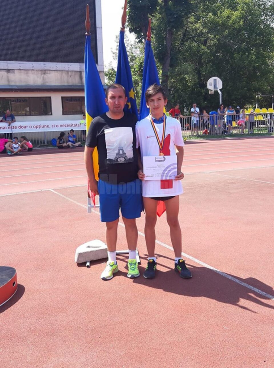 Antrenorul Cristian Prâsneac și fiul său, atletul Alexandru Prâsneac