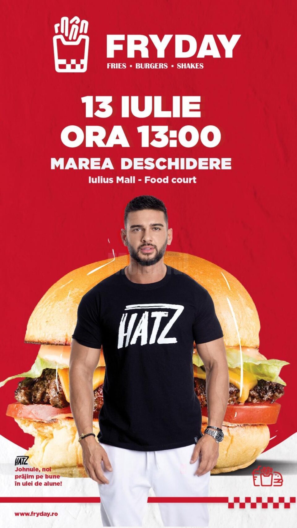 Dorian Popa vine la marea inaugurare a restaurantului FRYDAY!