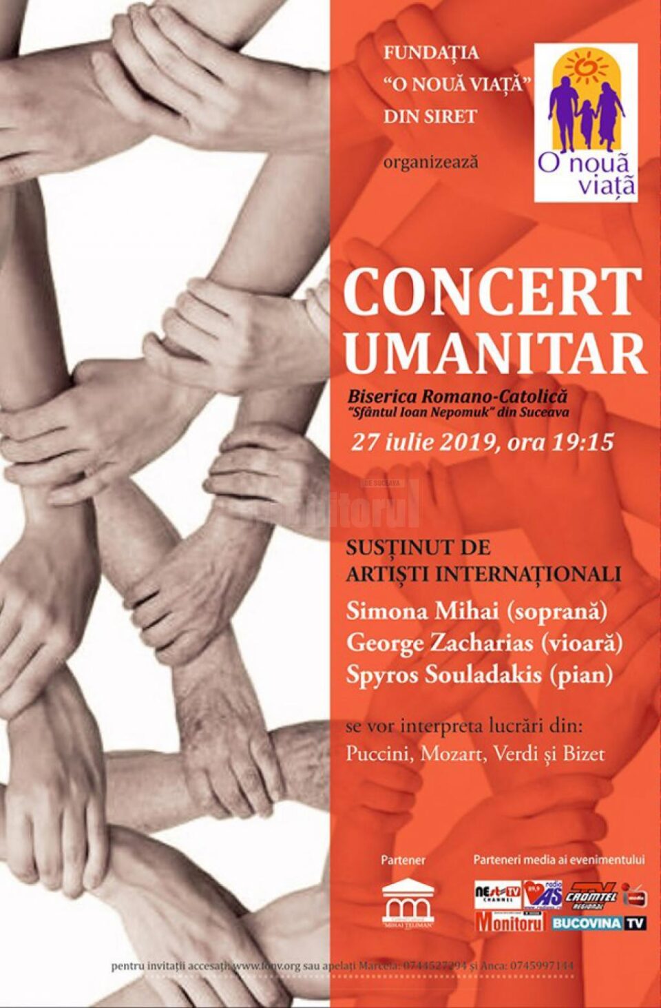 Concert umanitar organizat de Fundația „O Nouă Viață” din Siret, la Biserica Romano-Catolică din municipiul Suceava Concert umanitar organizat de Fundația „O Nouă Viață” din Siret, la Biserica Romano-Catolică din municipiul Suceava