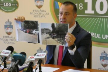 Lucian Harșovschi a prezentat diferența dintre locurile de parcare modernizate și cele a căror modernizare a fost blocată timp de doi ani