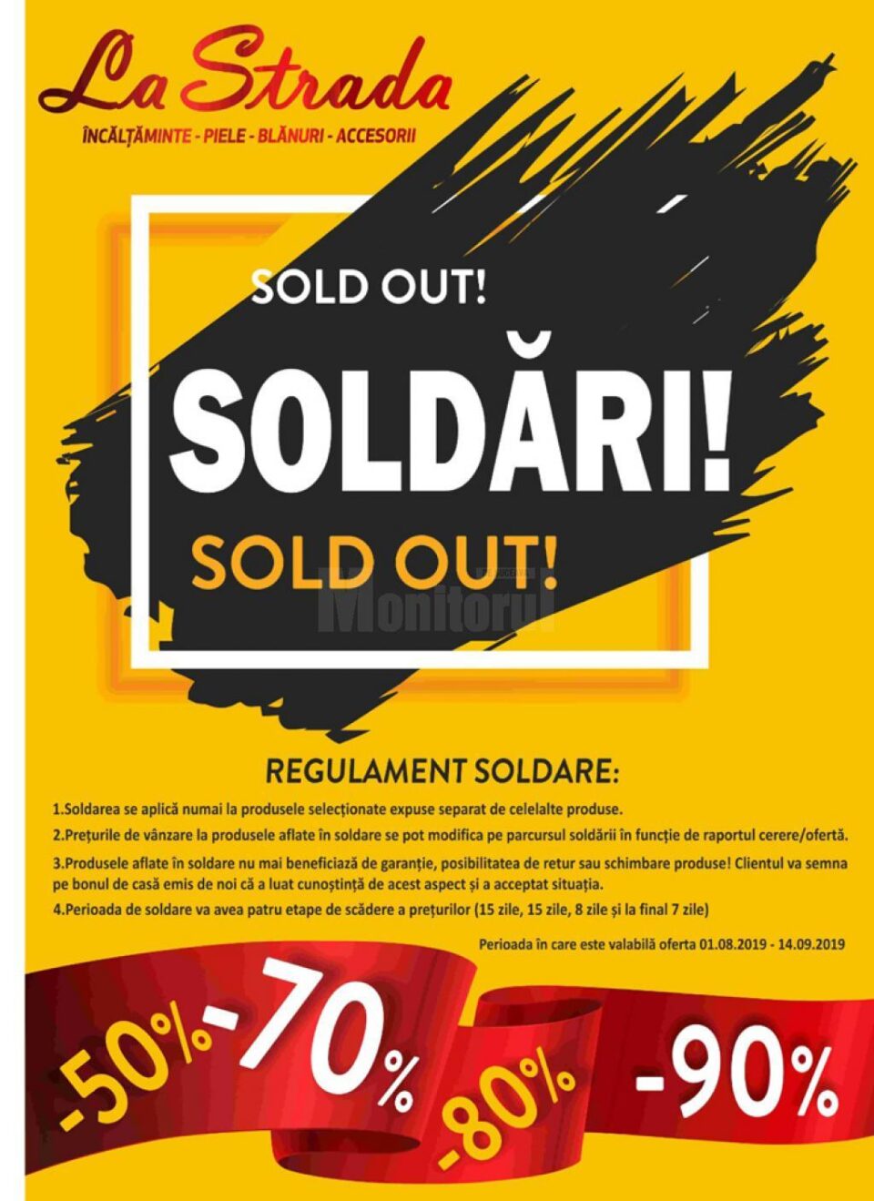 „La Strada” anunță reduceri semnificative de preț la încălțăminte, marochinărie, blănuri, accesorii de cea mai bună calitate