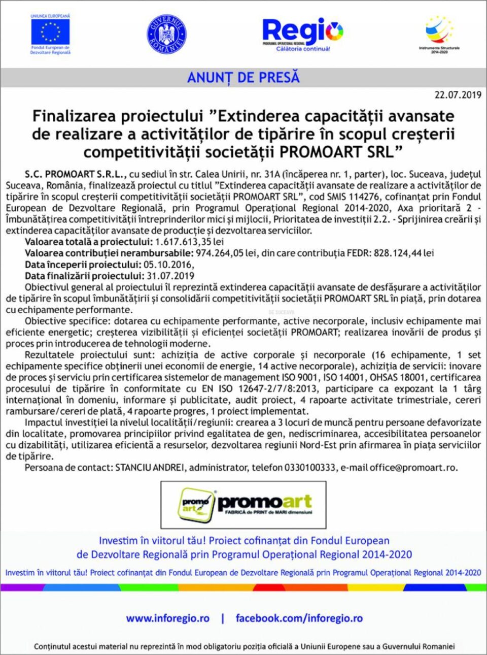 Anunț de presă Anunț de presă