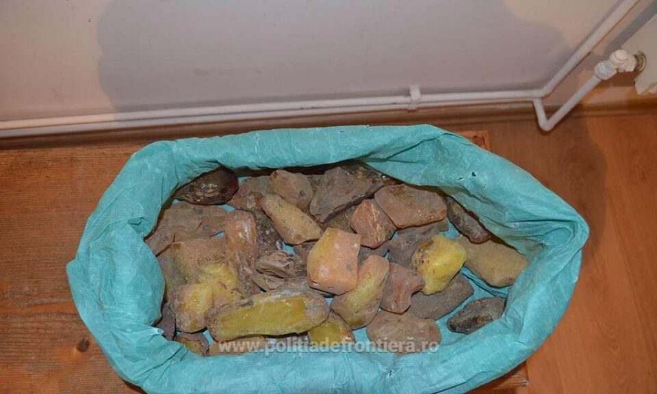 Chihlimbar de 100.000 de lei, descoperit de polițiștii de frontieră la Brodina