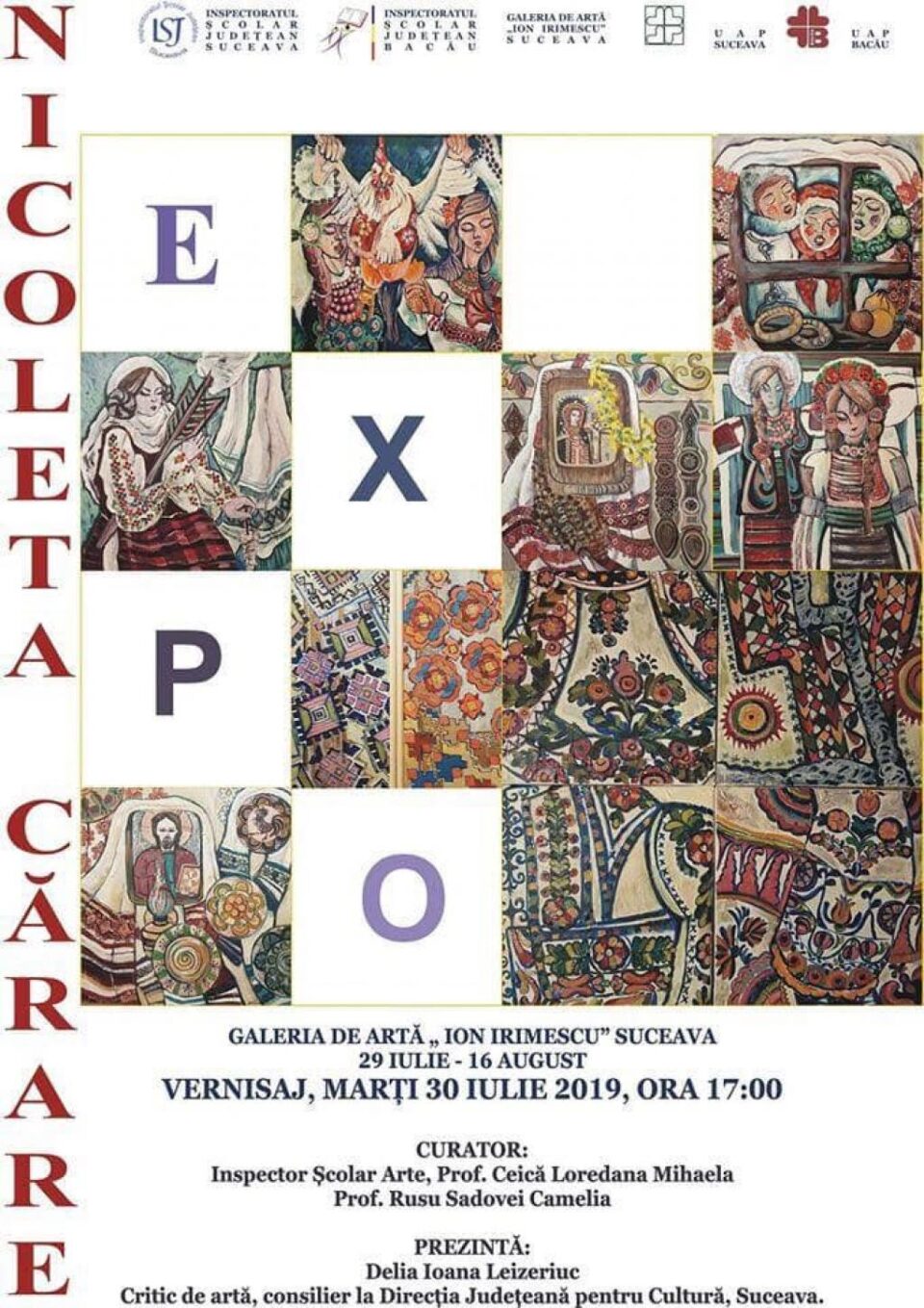 Artistul plastic Nicoleta Cărare expune la Galeria de Artă „Ion Irimescu” Suceava