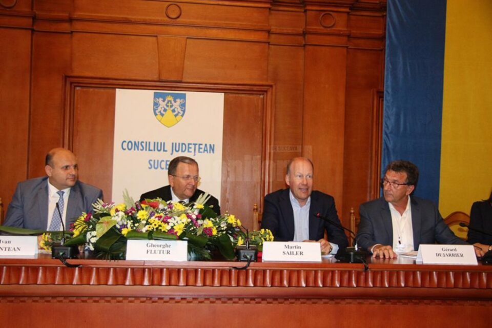 Gheorghe Flutur alături de șefii delegațiilor din Schwaben, Mayenne și Cernăuți