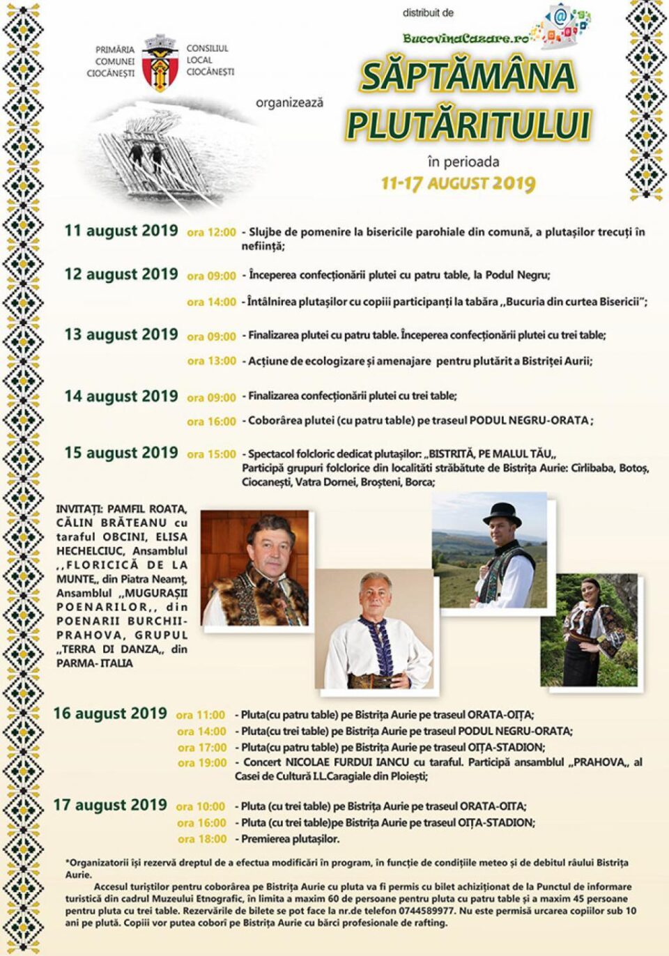 Săptămâna Plutăritului și Festivalul Național al Păstrăvului, la Ciocănești