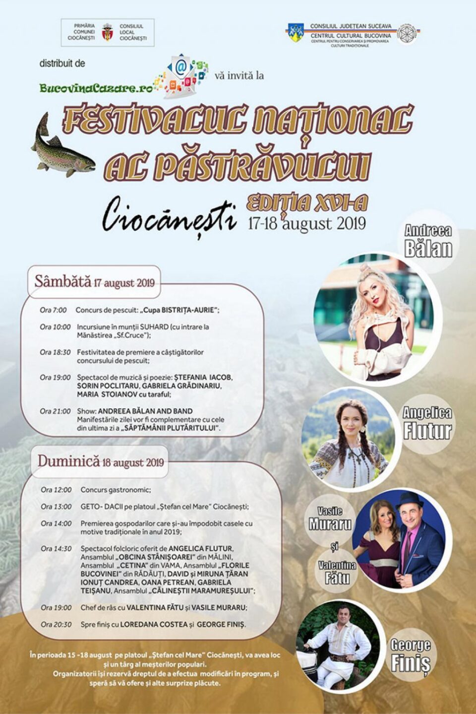 Săptămâna Plutăritului și Festivalul Național al Păstrăvului, la Ciocănești