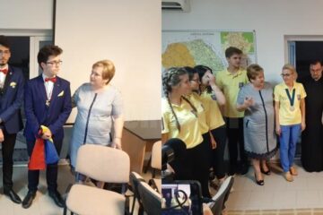 Olimpicii de la astronomie și Corala Colegiului „Ștefan cel Mare”, primiți cu tort de conducerea Inspectoratului Școlar