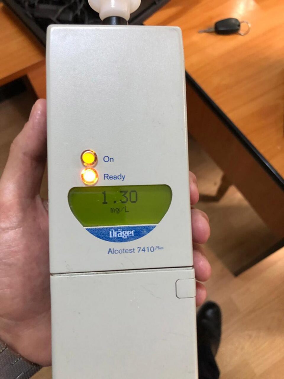 Aparatul etilotest a indicat concentrația de 1,30 miligrame per litru alcool pur în aerul expirat