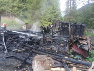 Incendiu puternic la o casă aflată în pădure, la Iacobeni