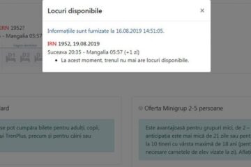 Nici un loc disponibil, până pe 19 august inclusiv