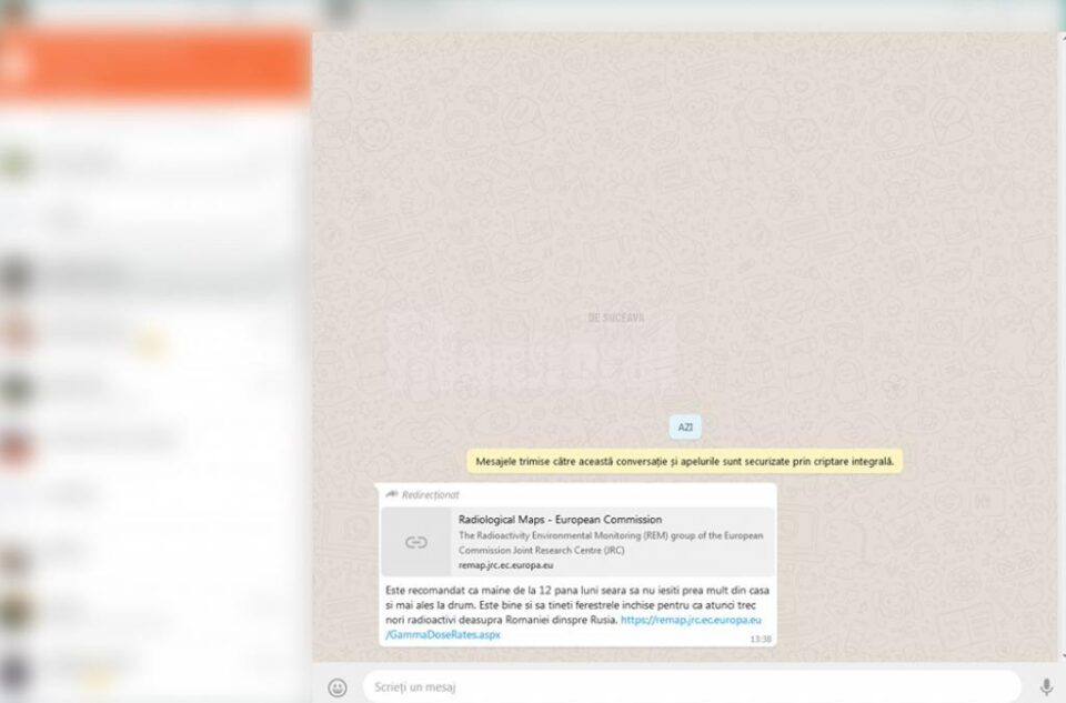 Mesaj alertă nor radioactiv