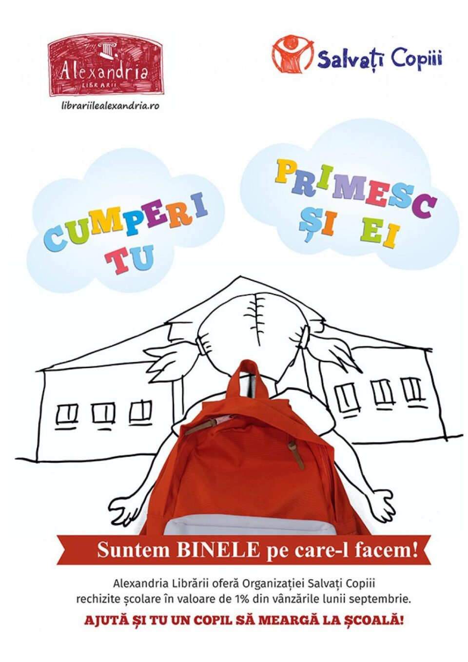 Campania de ajutorare a copiilor necăjiți „Cumperi tu, primesc și ei!”, ediția a V-a, la Alexandria Librării