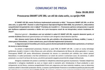 Provocarea SMART LIFE SRL: un stil de viata activ, cu sprijin POR