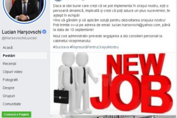 Anuntul viceprimarului Lucian Harsovschi