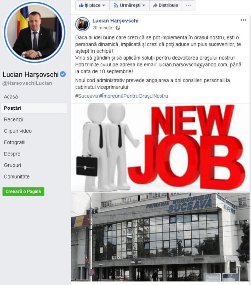 Anunțul de angajare