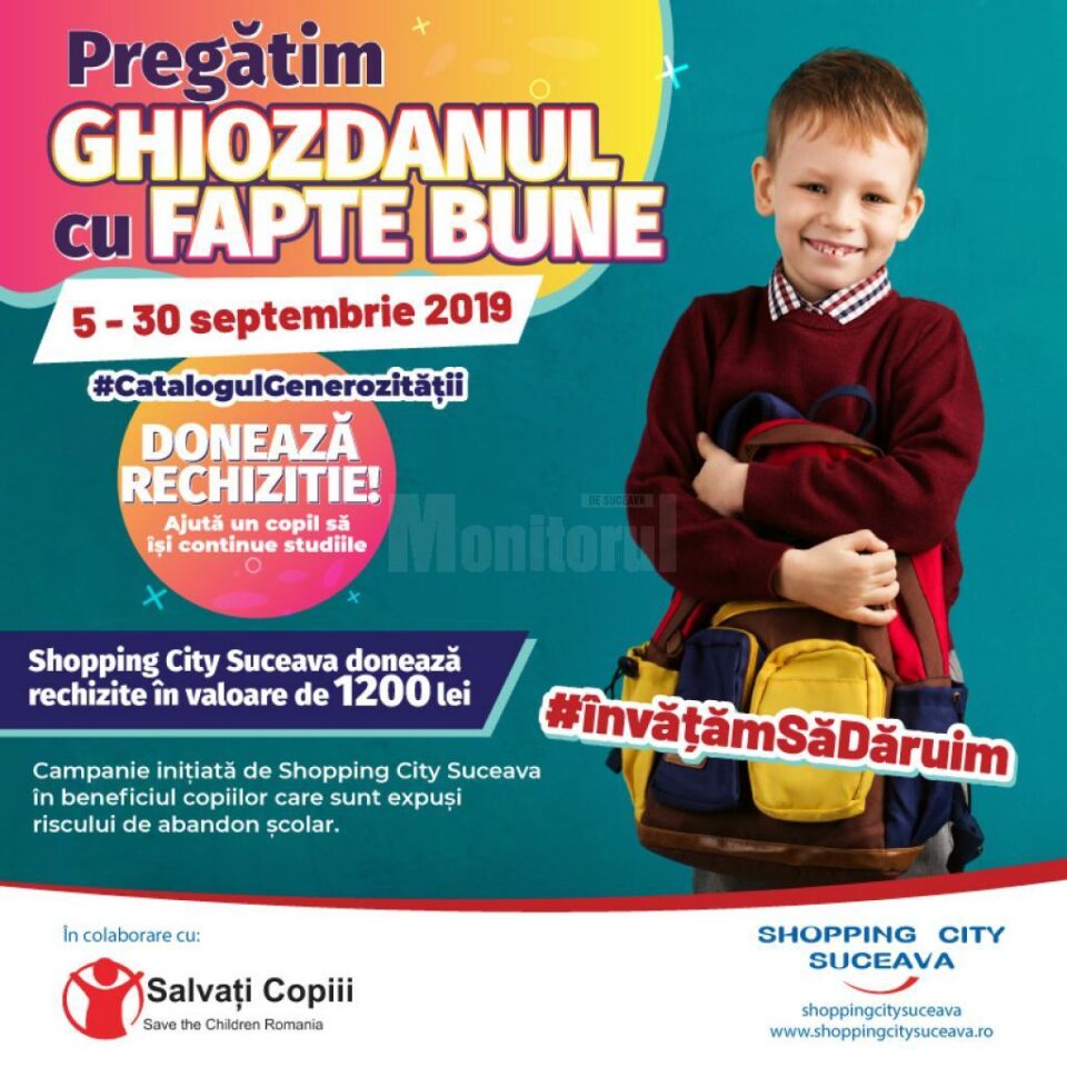 „DONEAZĂ rechizite! Ajută un copil să-și continue studiile!”