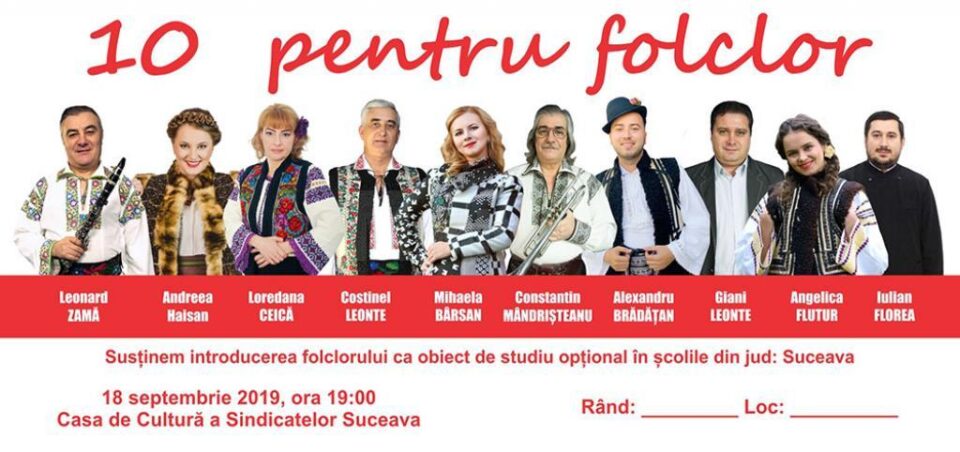Gala de premiere „10 pentru folclor”, ediția a IV-a, pe scena Casei de Cultură a Sindicatelor Suceava