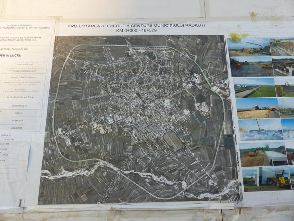 Centura Rădăuțiului, o construcție în grafic, unde se lucrează pe toată lungimea traseului