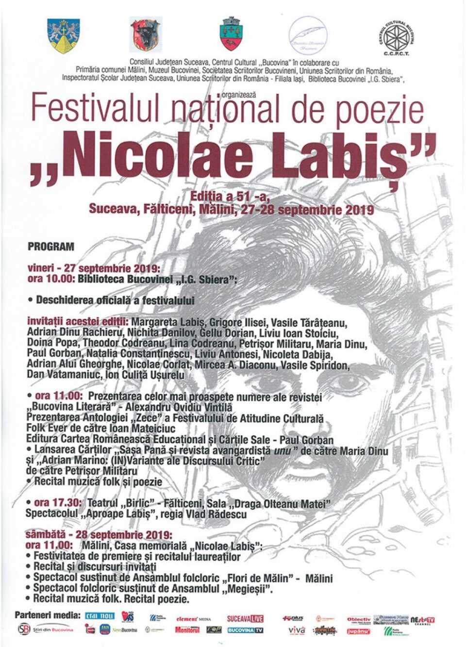 Festivalul național de poezie „Nicolae Labiș”, ediția a 51-a, la Suceava, Fălticeni, Mălini Festivalul național de poezie „Nicolae Labiș”, ediția a 51-a, la Suceava, Fălticeni, Mălini