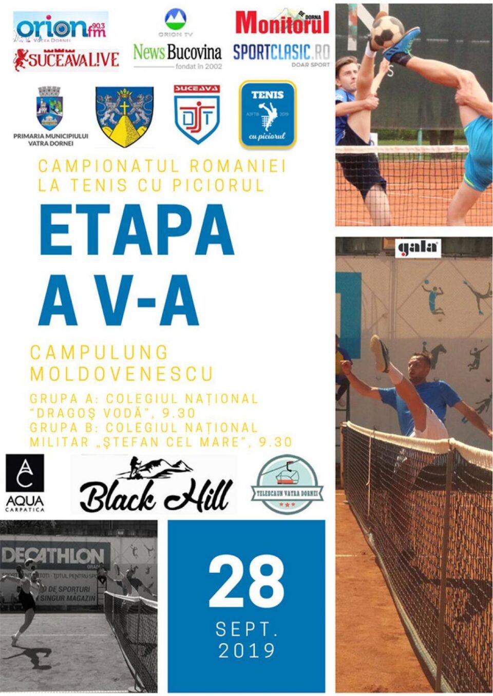Câmpulung Moldovenesc va găzdui etapa a V-a a Campionatului României la tenis cu piciorul