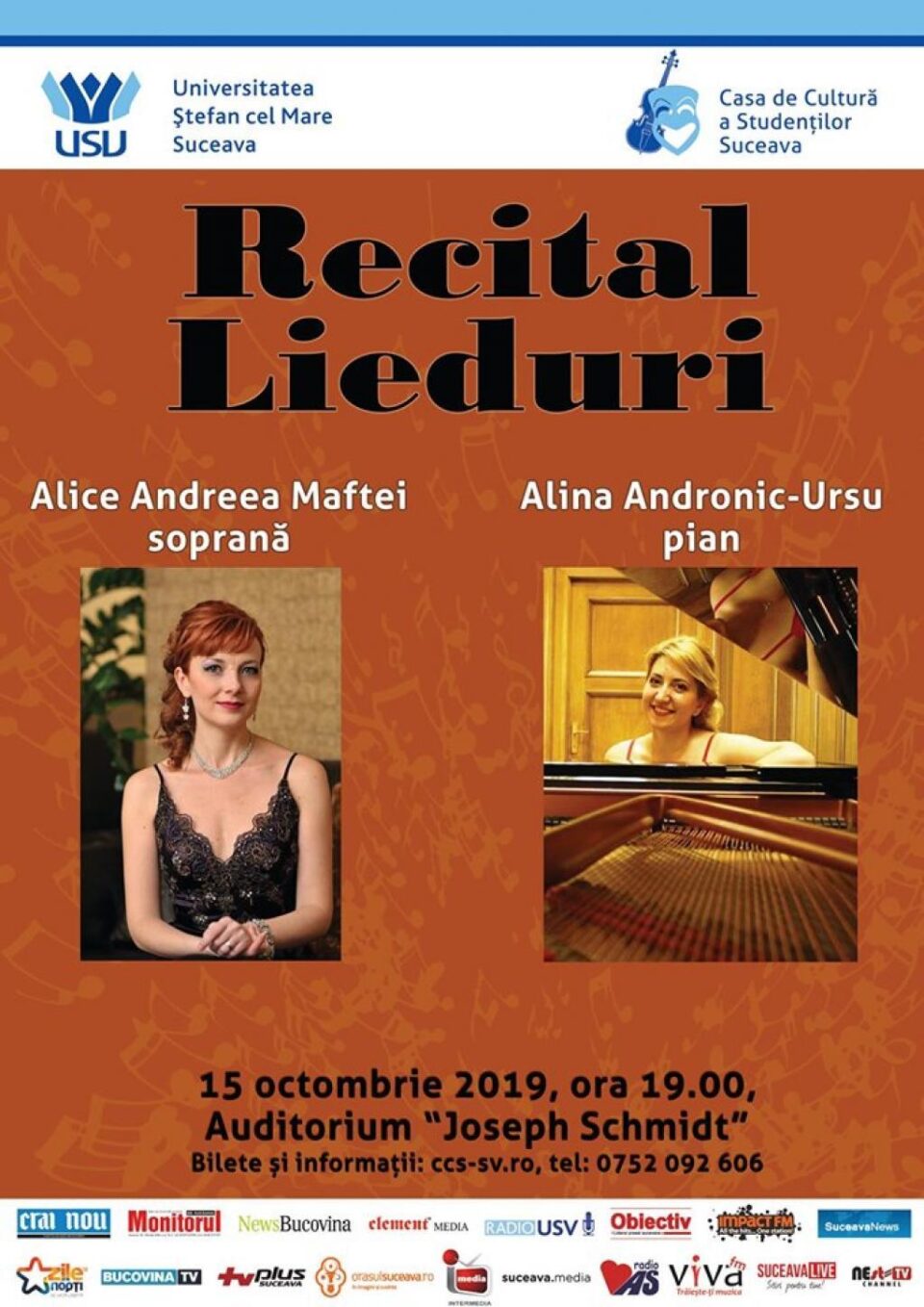 Recital de lieduri cu soprana Andreea Maftei și pianista Alina Andronic Ursu