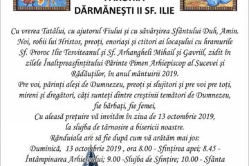Biserica cu hramurile Sf. Proroc Ilie și Sf. Arhangheli Mihail și Gavriil din Dărmănești va primi duminică veșmântul sfințirii