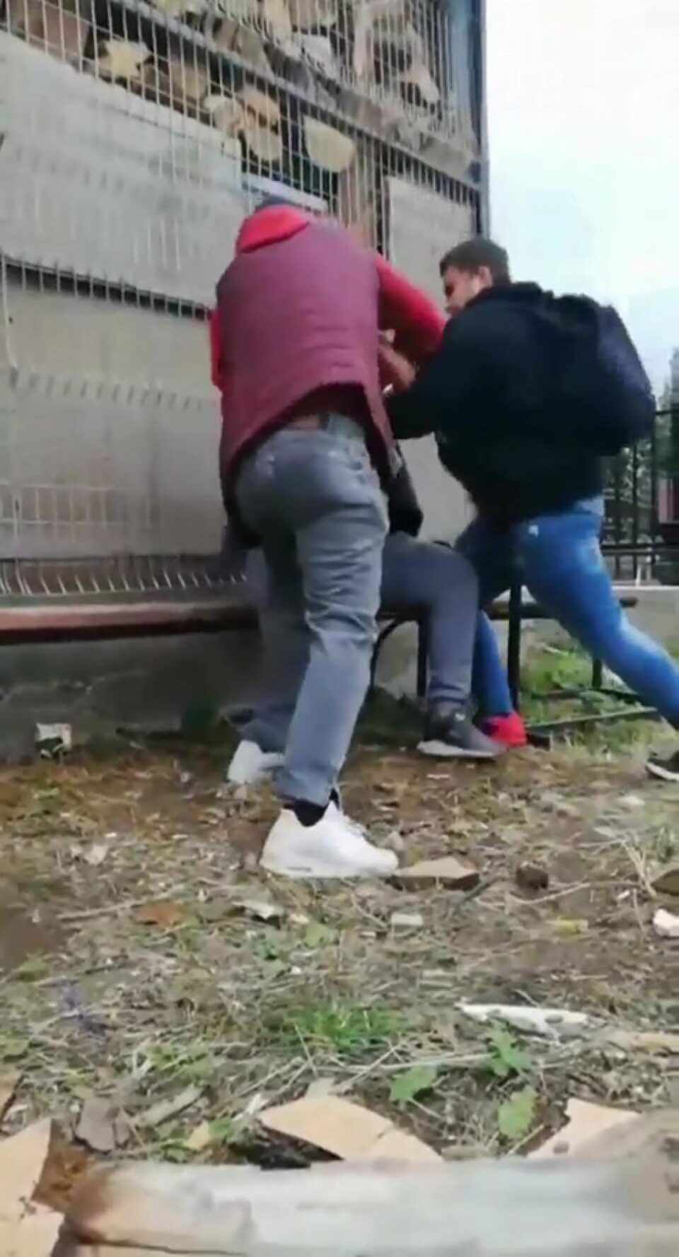 Tatăl și fiul, în timpul agresiunii