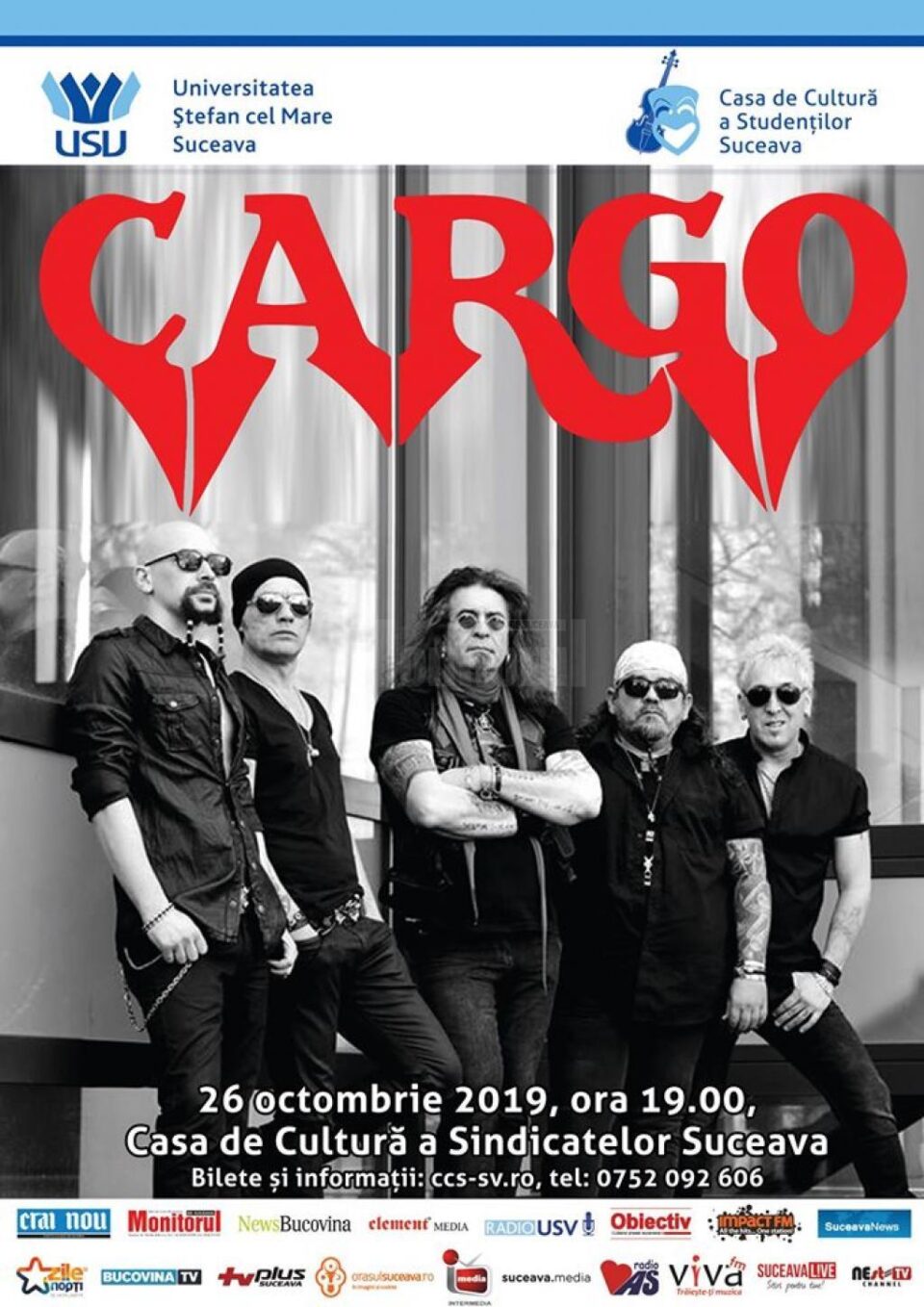 Cargo concertează la Suceava, la finele săptămânii viitoare