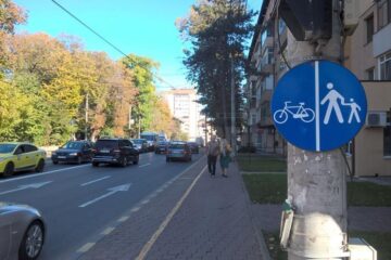 Indicatoare separare pietoni/bicicliști
