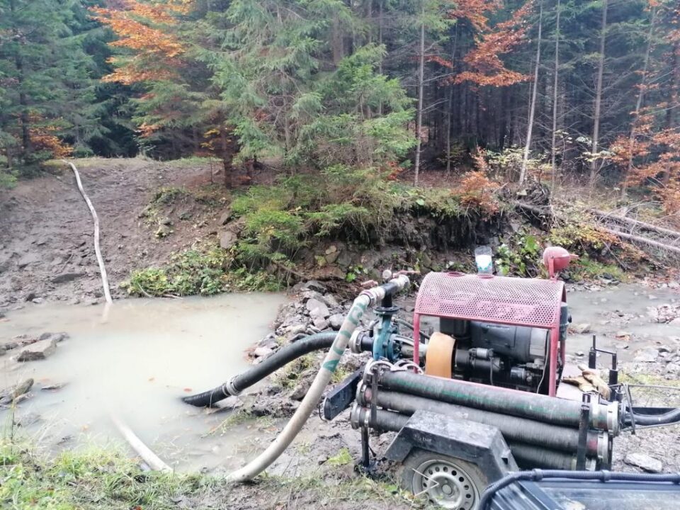 Incendiu puternic de vegetație uscată, la Poiana Micului