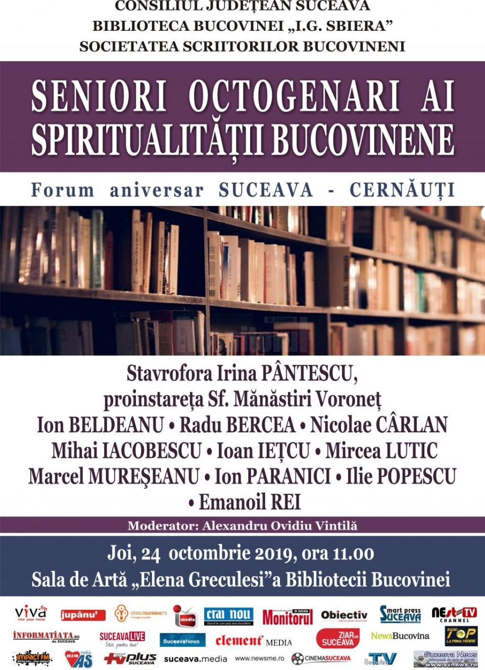 "Seniori octogenari ai spiritualității bucovinene - Forum aniversar Suceava-Cernăuți", la Biblioteca Bucovinei