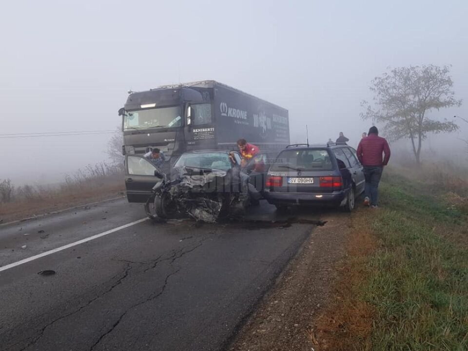 Impact violent, în timpul depășirii autotrenului