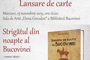 „Strigătul din noapte al Bucovinei”, lansare de carte la Biblioteca Bucovinei